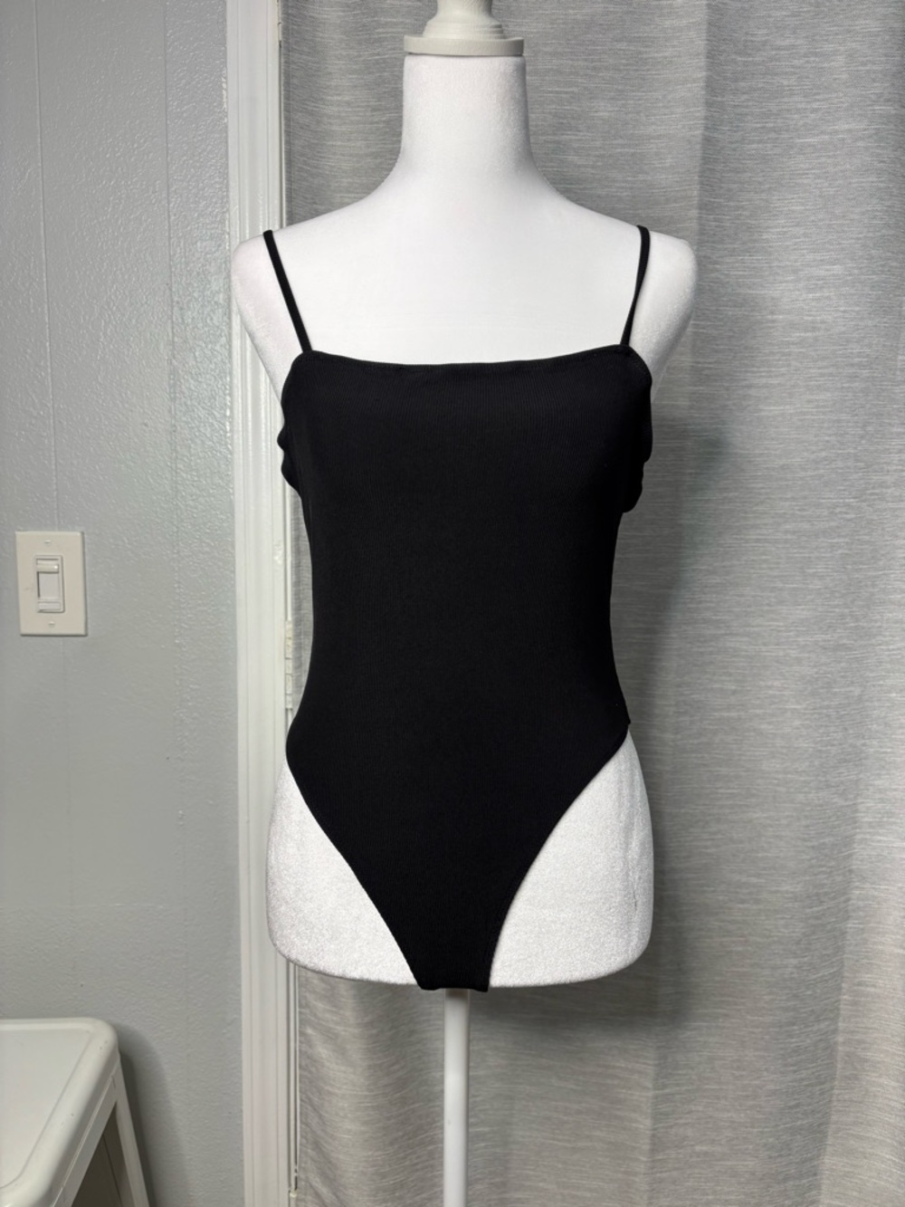 Forever 21 Black Slim Spaghetti-Strap Bodysuit